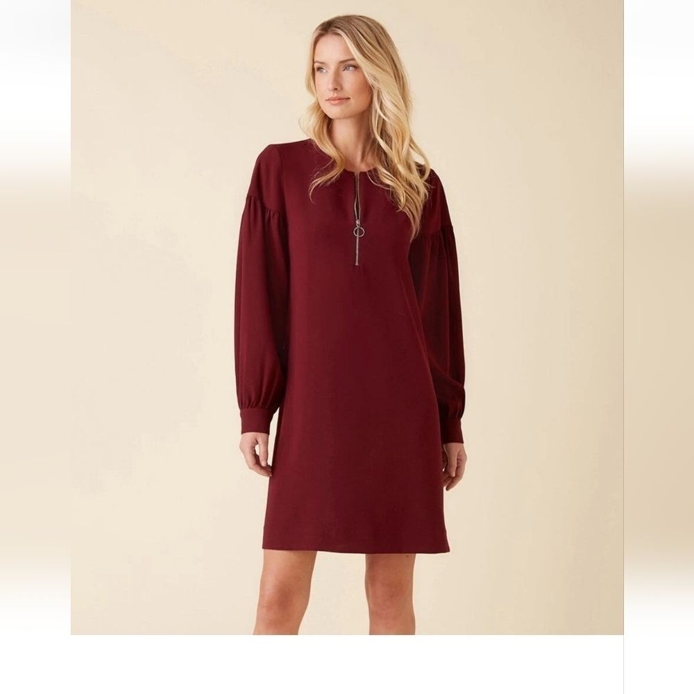 Karen Kane Berry Mountain Puff Sleeve Dress Size 12 NWT